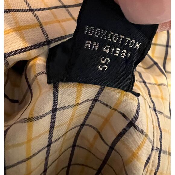 Ralph Lauren Mens Long Sleeve Shirt Size 15.5 Yellow Blue Plaid Blue Label Colla - Picture 9 of 10